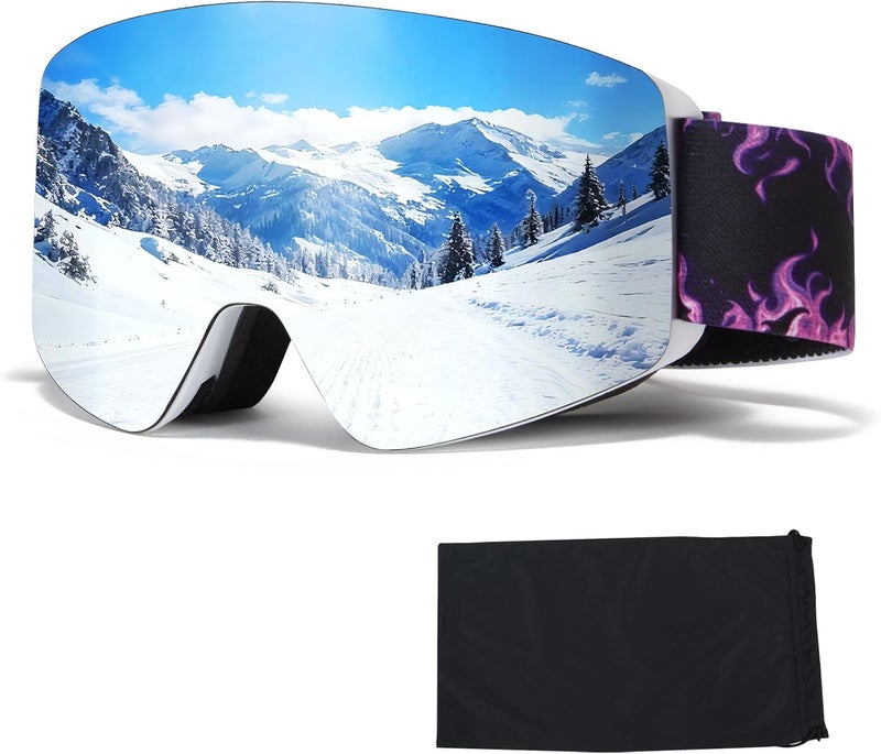 MXJ Gear Kids Ski Goggles,OTG Snowboard Goggles for Boys Girls,Anti-Fog UV400 Snow Goggles for Sking & Winter Outdoor Sport - Image 1